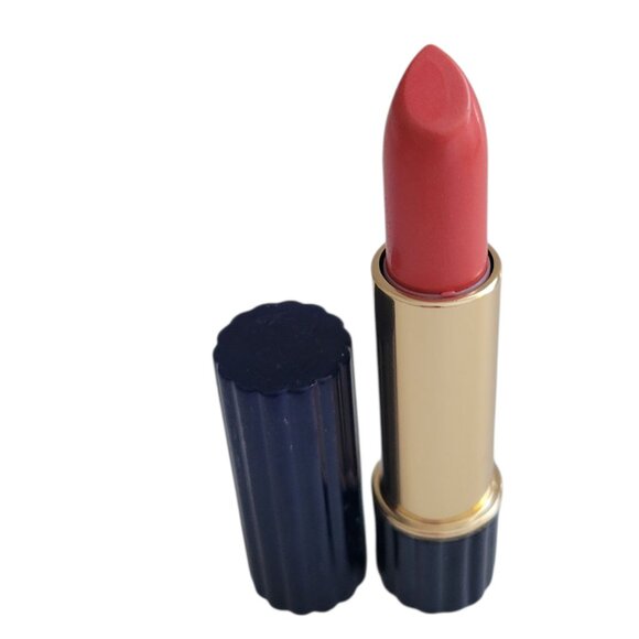 Estee Lauder All Day Lipstick BLUSHING ROSE Navy Blue Ribbed Tube Full Size - Picture 1 of 5
